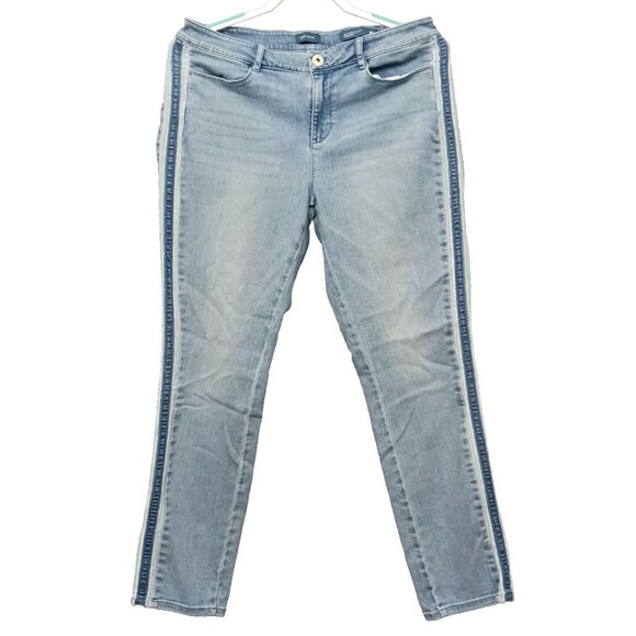 J. Jill Denim Jeans Womens 10T 10 Tall Authentic Fit Slim Ankle Stretch Stripe - Picture 1 of 12